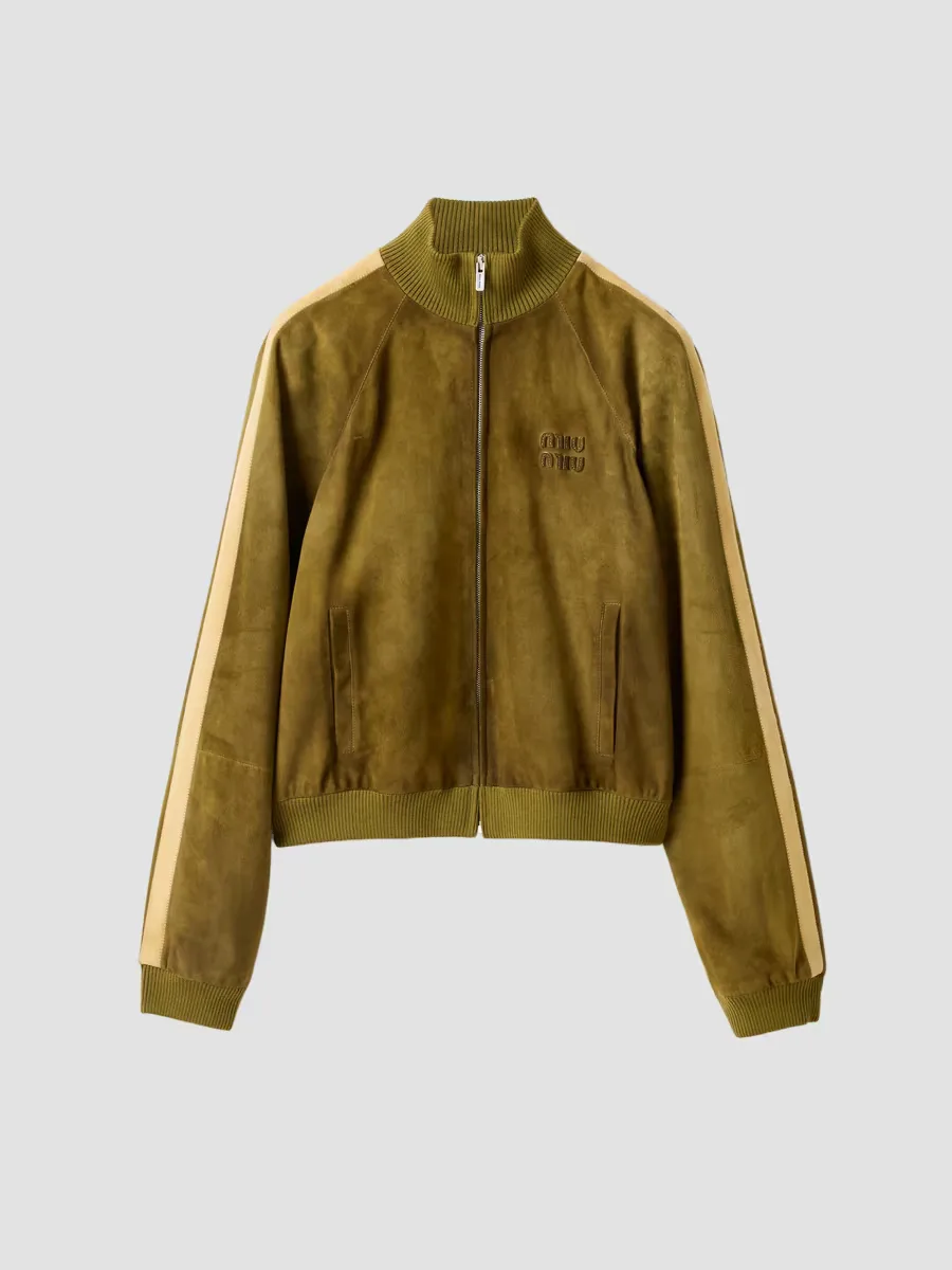 Waxed Suede Jacket by Miu Miu