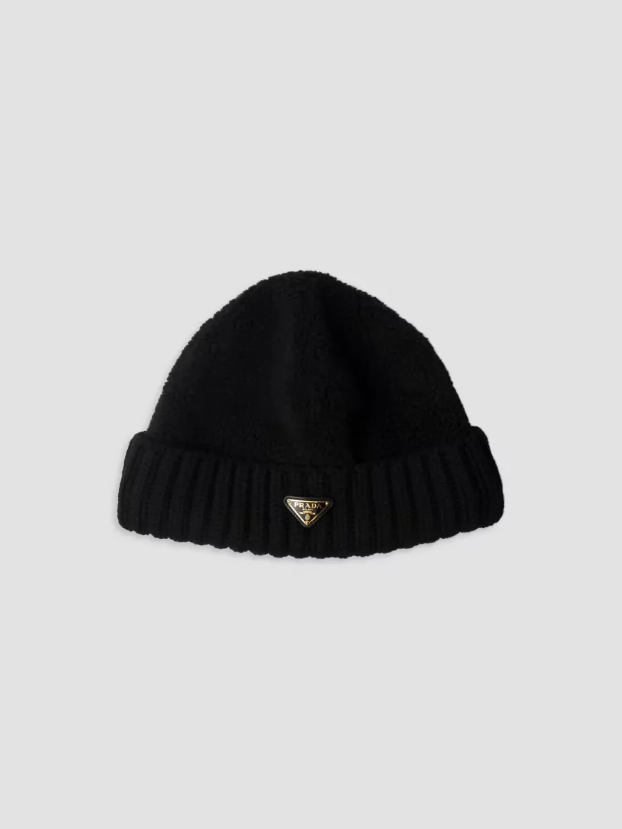 Fleece and Wool Beanie by Prada