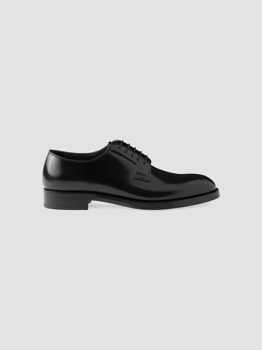 Brushed Leather Lace-Up Shoes