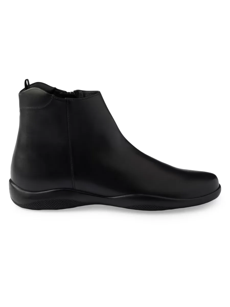 Toblach Leather Ankle Boots by Prada