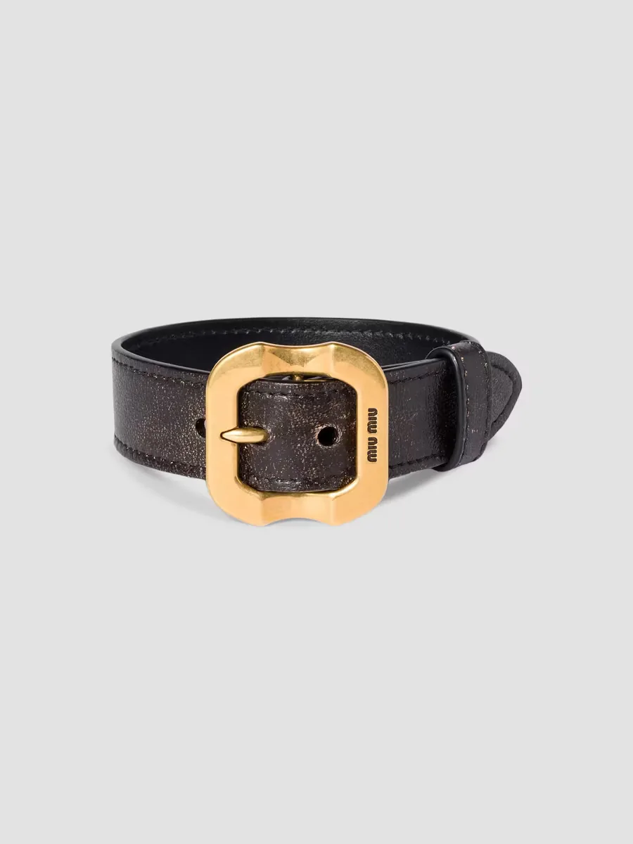 Nappa Leather Bracelet with Buckle by Miu Miu