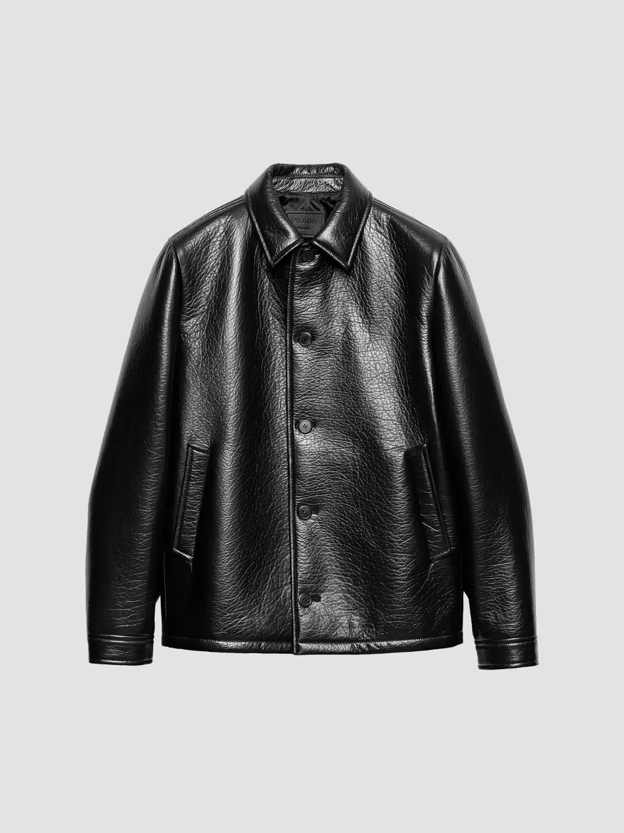 Nappa Leather Caban Jacket by Prada