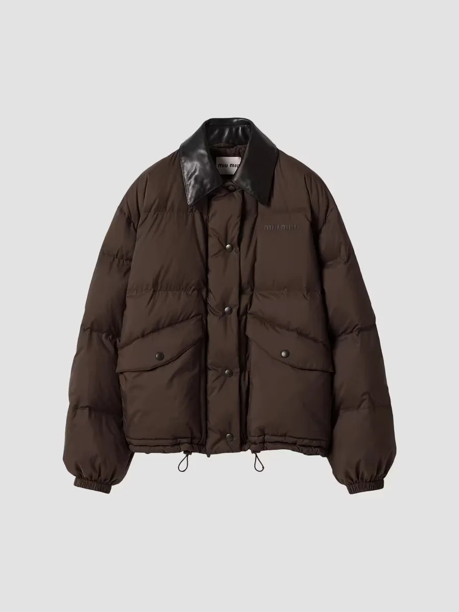 Technical Pong Cropped Down Jacket by Miu Miu
