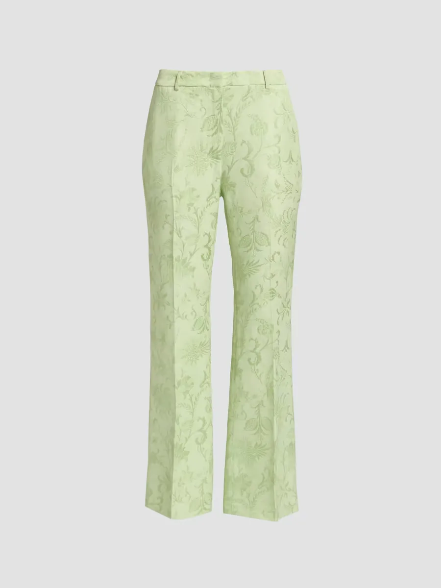 Floral Jacquard Boot-Cut Trousers by ETRO