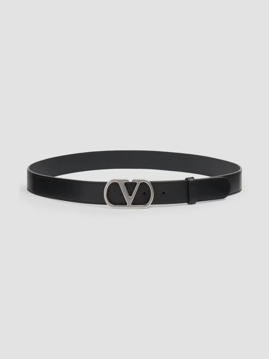 VLogo Signature Belt in Shiny Calfskin 30MM