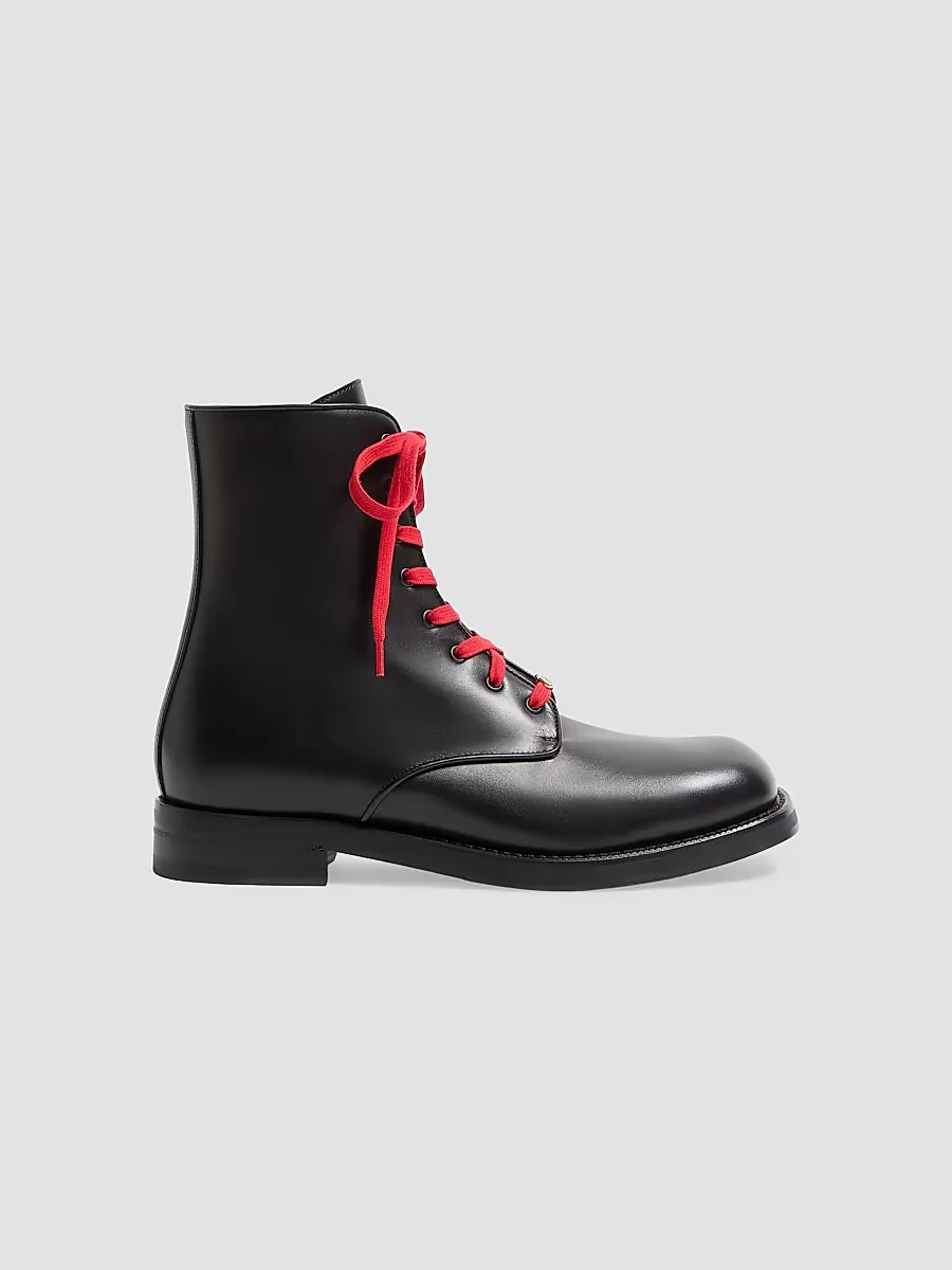 Punx Calfskin Combat Boots by Valentino