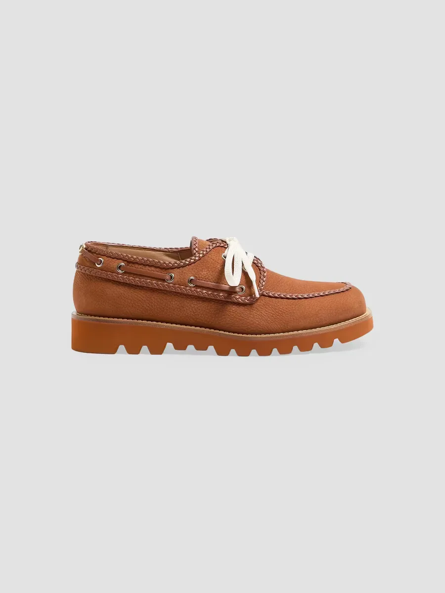 Palm Avenue Deerskin Suede Boat Shoes by Valentino