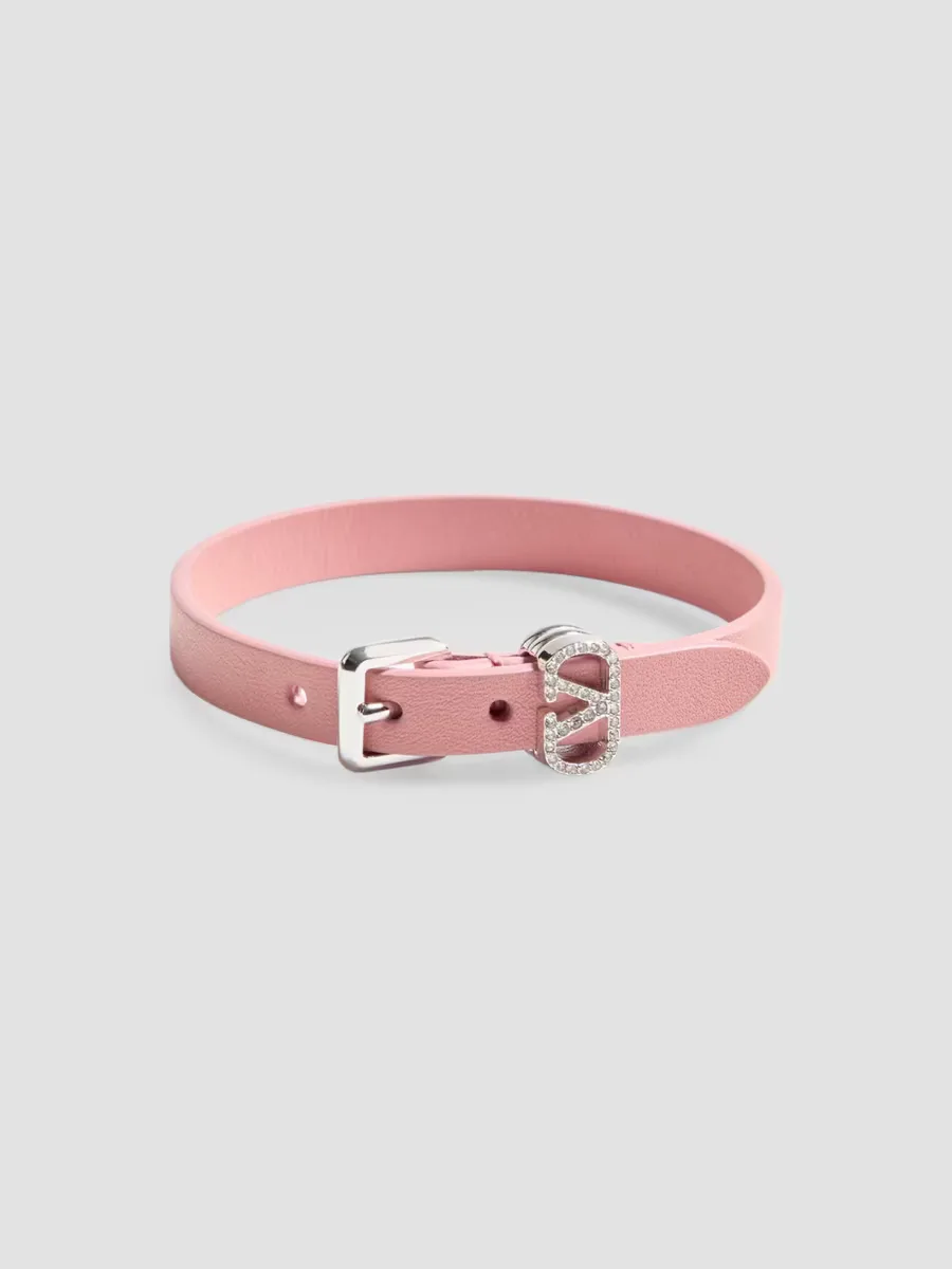 Ovalette Bracelet in Leather and Swarovski Crystals by Valentino
