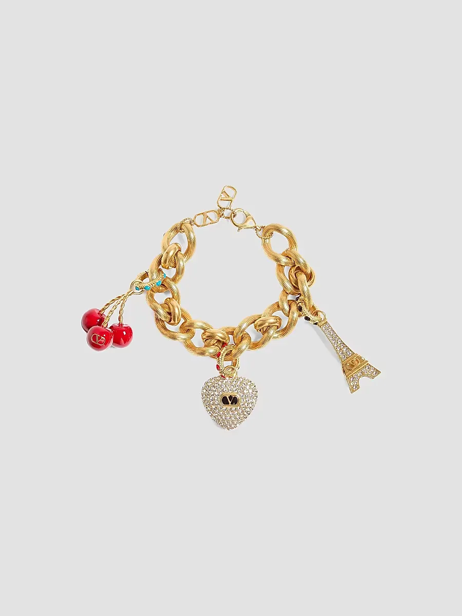 Chez Valentino Bracelet in Metal, Enamel and Swarovski Crystals by Valentino