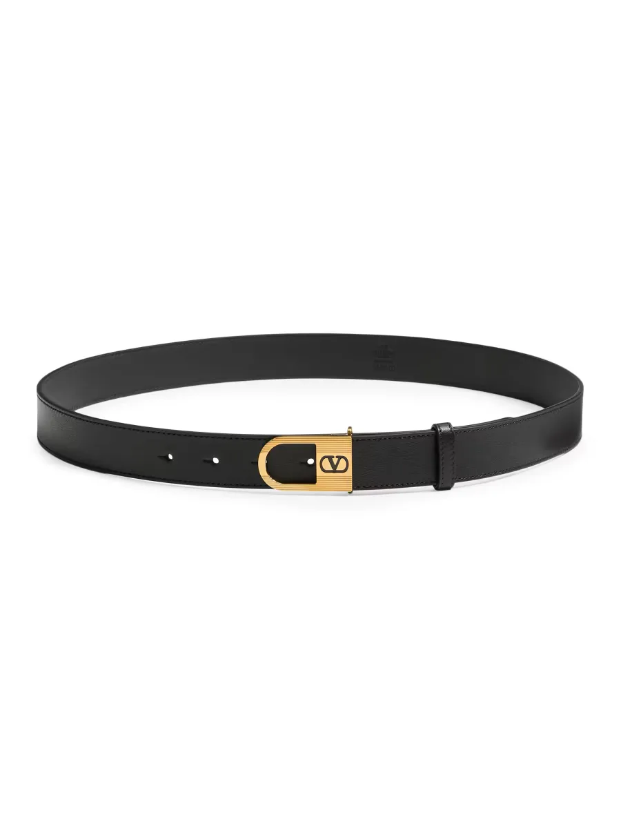 Vlogo Signature Belt in Shiny Calfskin 30 mm