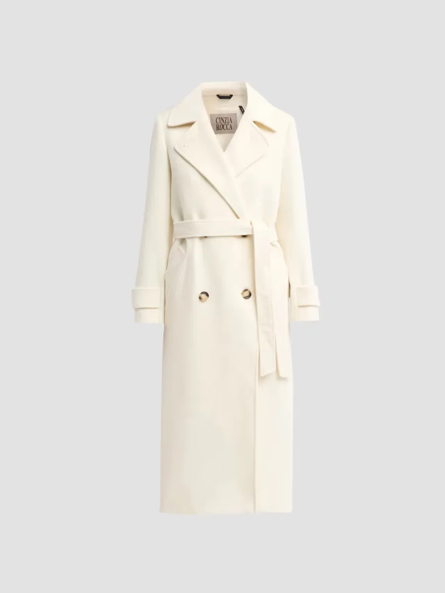Virgin Wool Double-Breasted Longline Coat