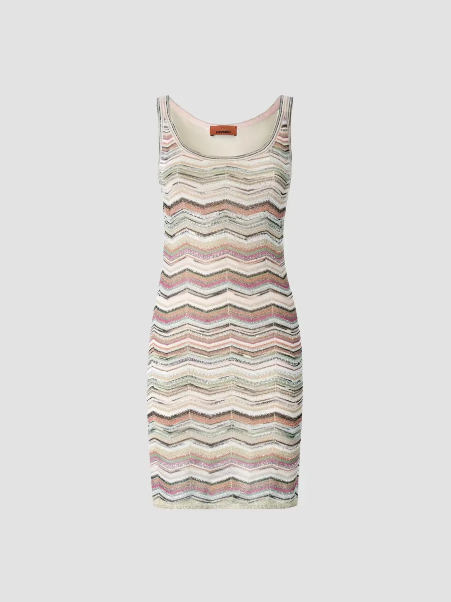 Zigzag Scoopneck Mini Dress by Missoni
