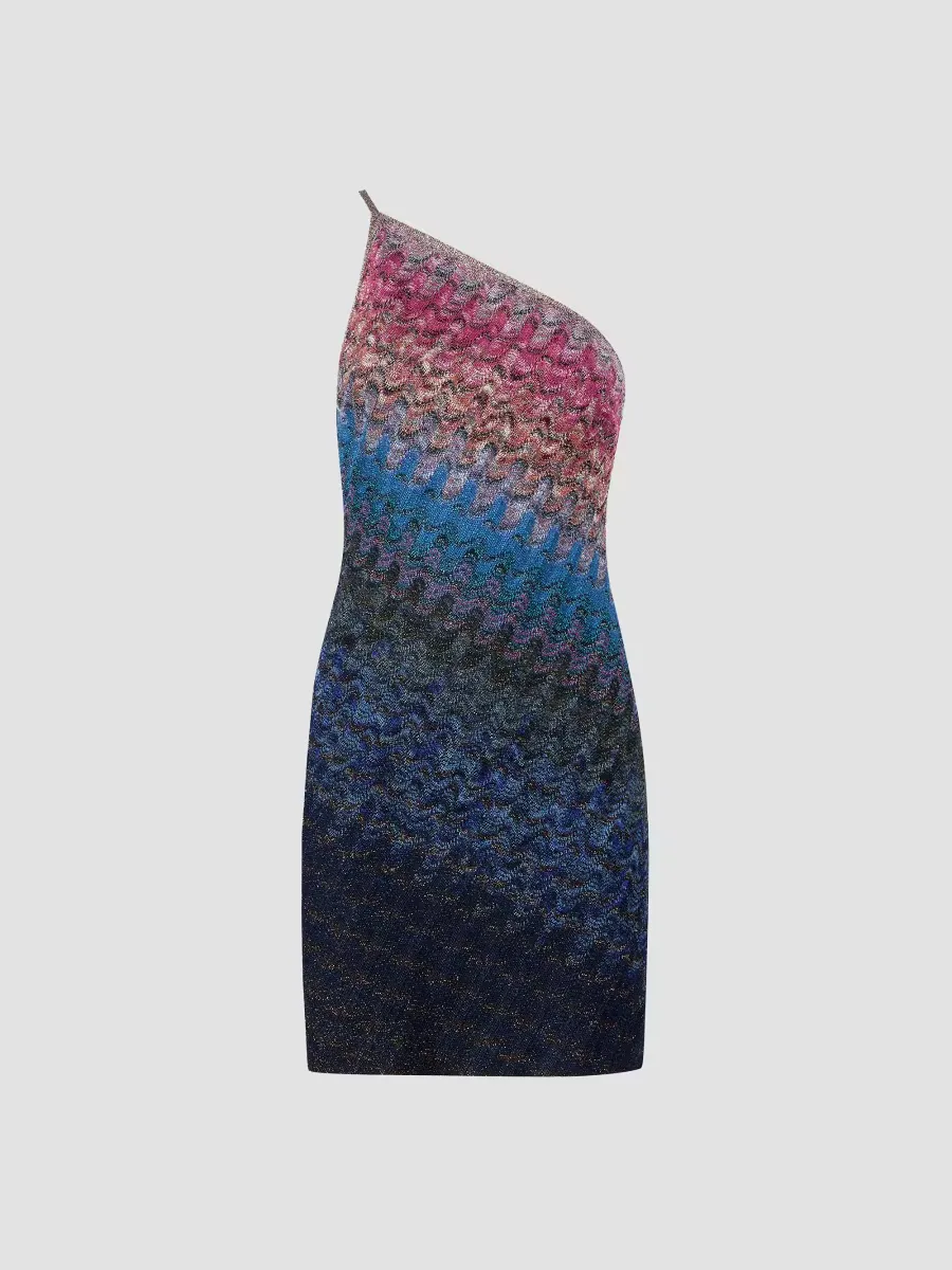 Dyed Woven One-Shoulder Mini Dress