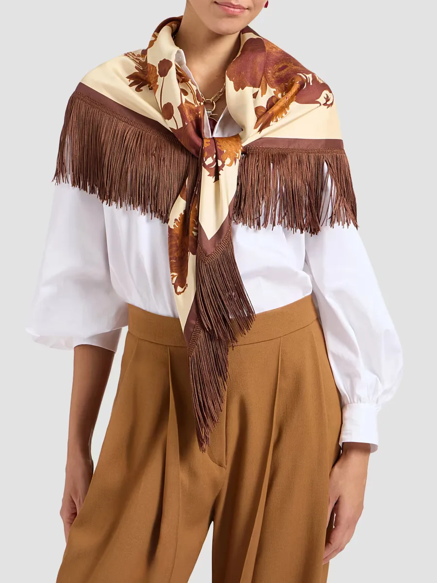 Reversible Fringe Foulard Scarf by La Doublej