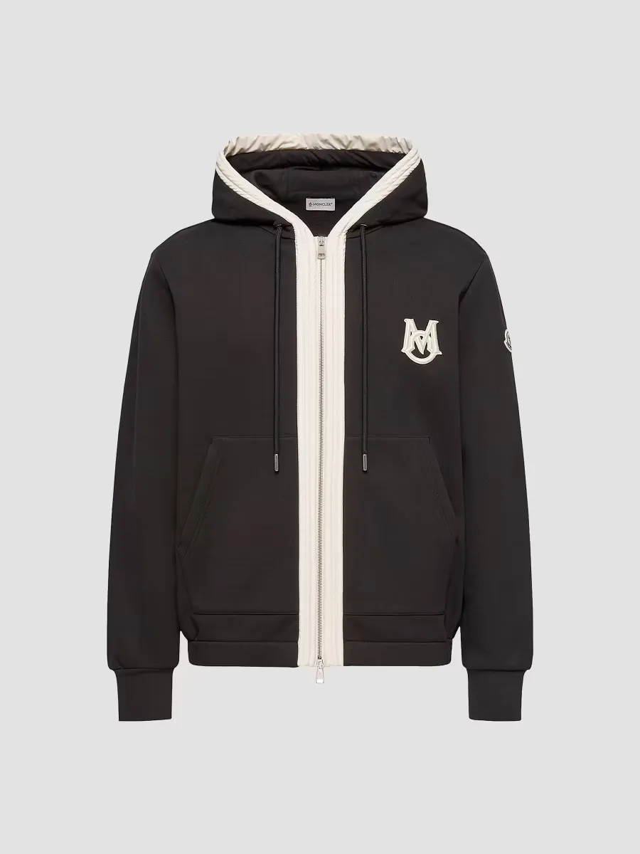 Zip-Up Hoodie in Cotton by Moncler