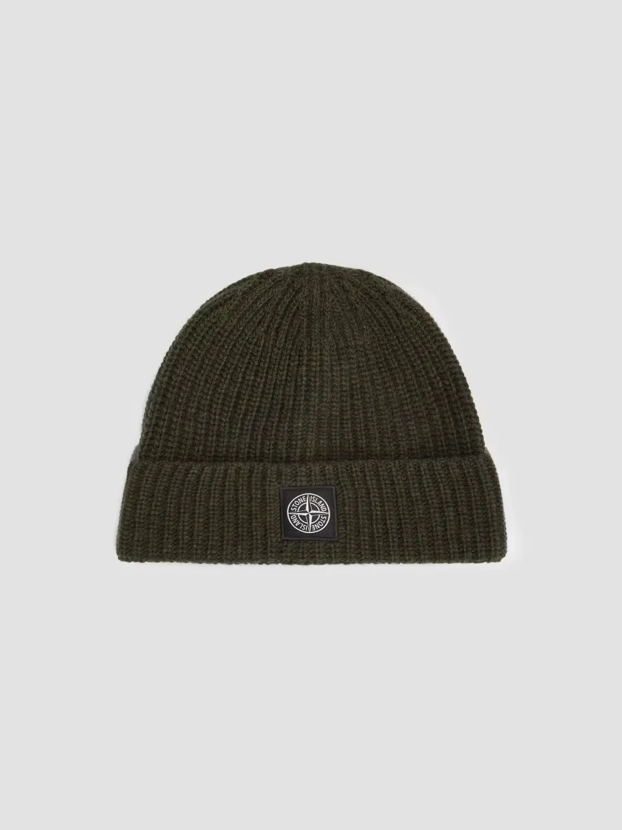 Rib-Knit Wool Beanie by Stone Island