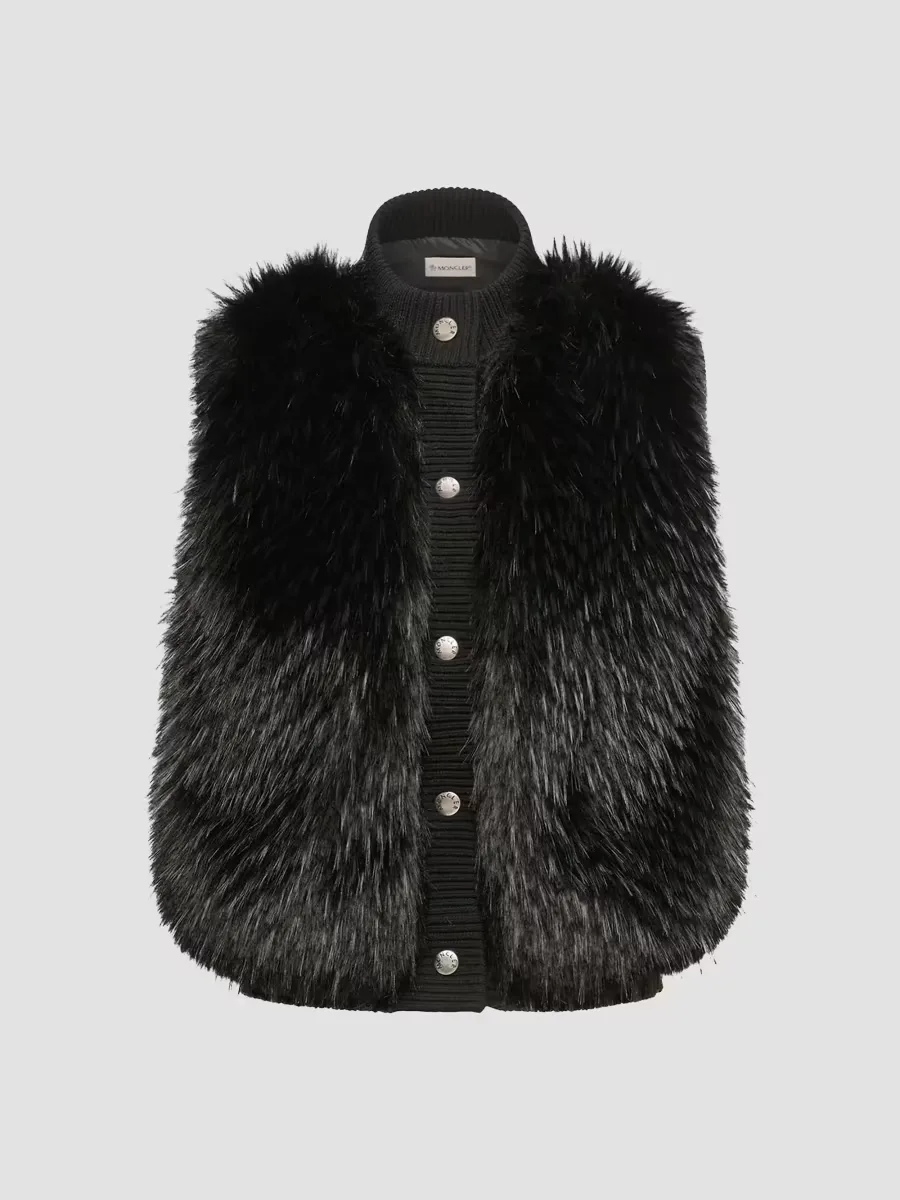 Down-Filled Vest in Wool by Moncler