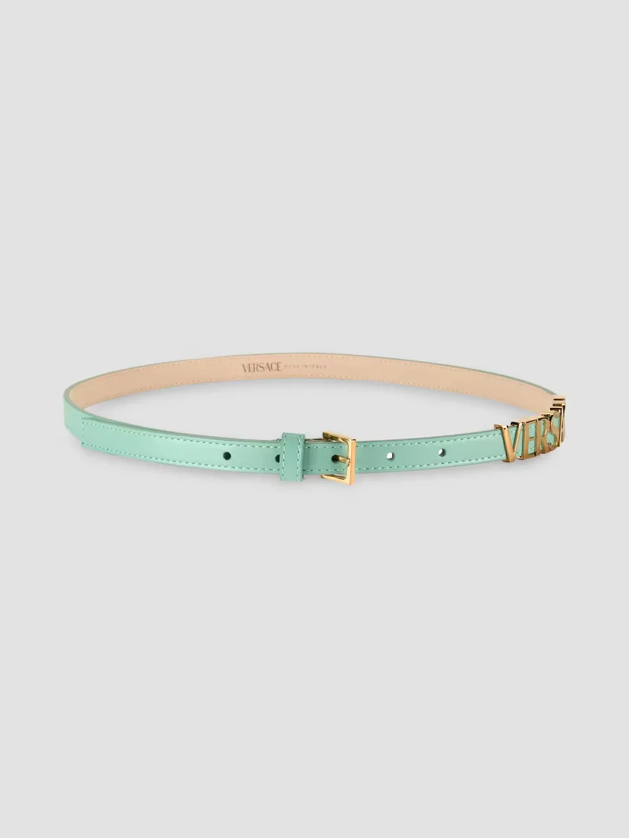 Logo Leather 15MM Belt by Versace