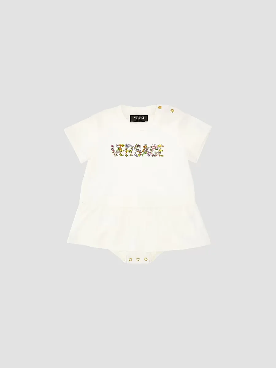 Bloom Logo Jersey Romper by Versace