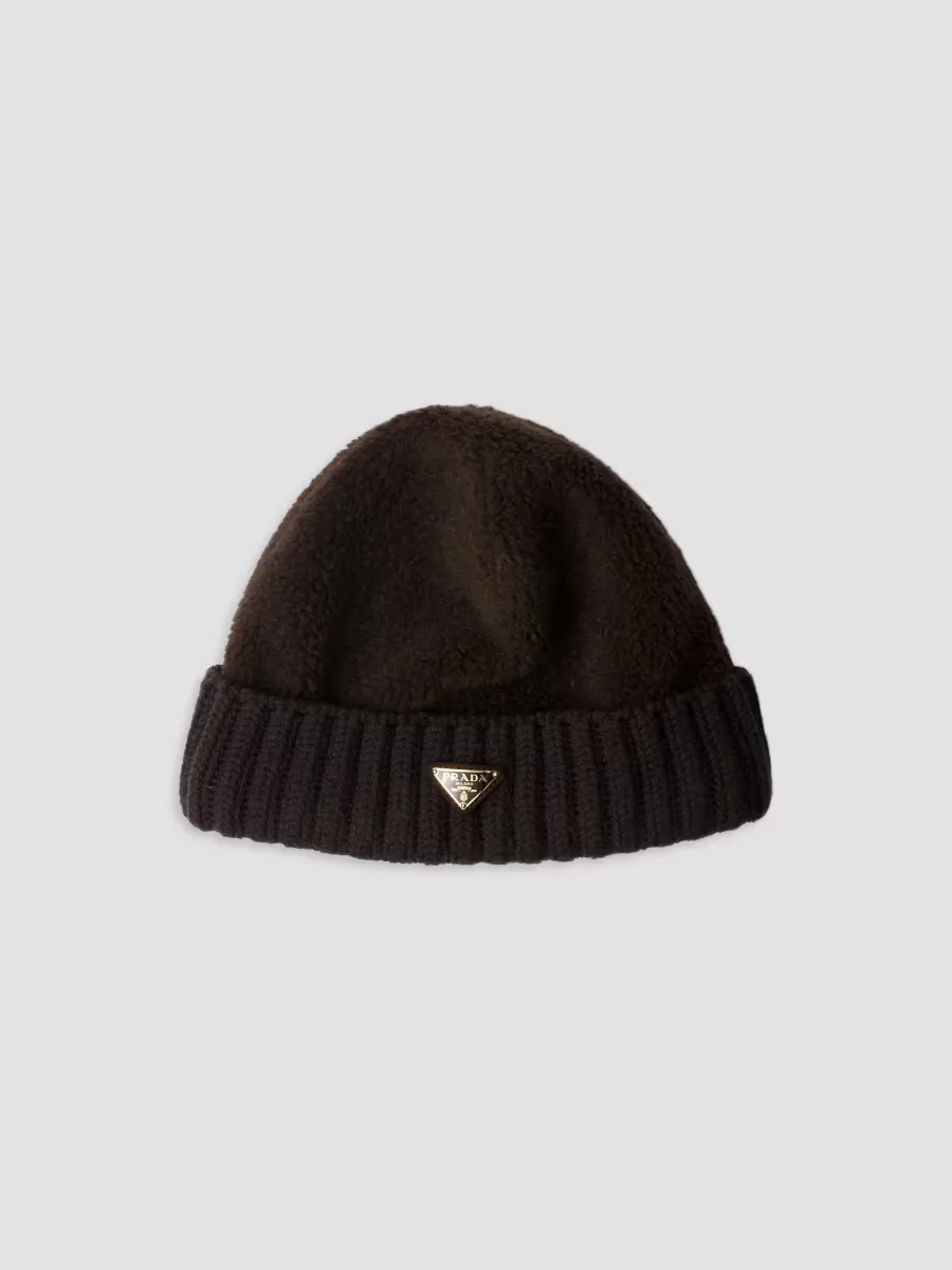Fleece and Wool Beanie by Prada