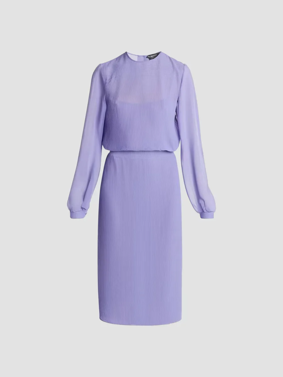 Pleated Chiffon Midi Dress by Tom Ford