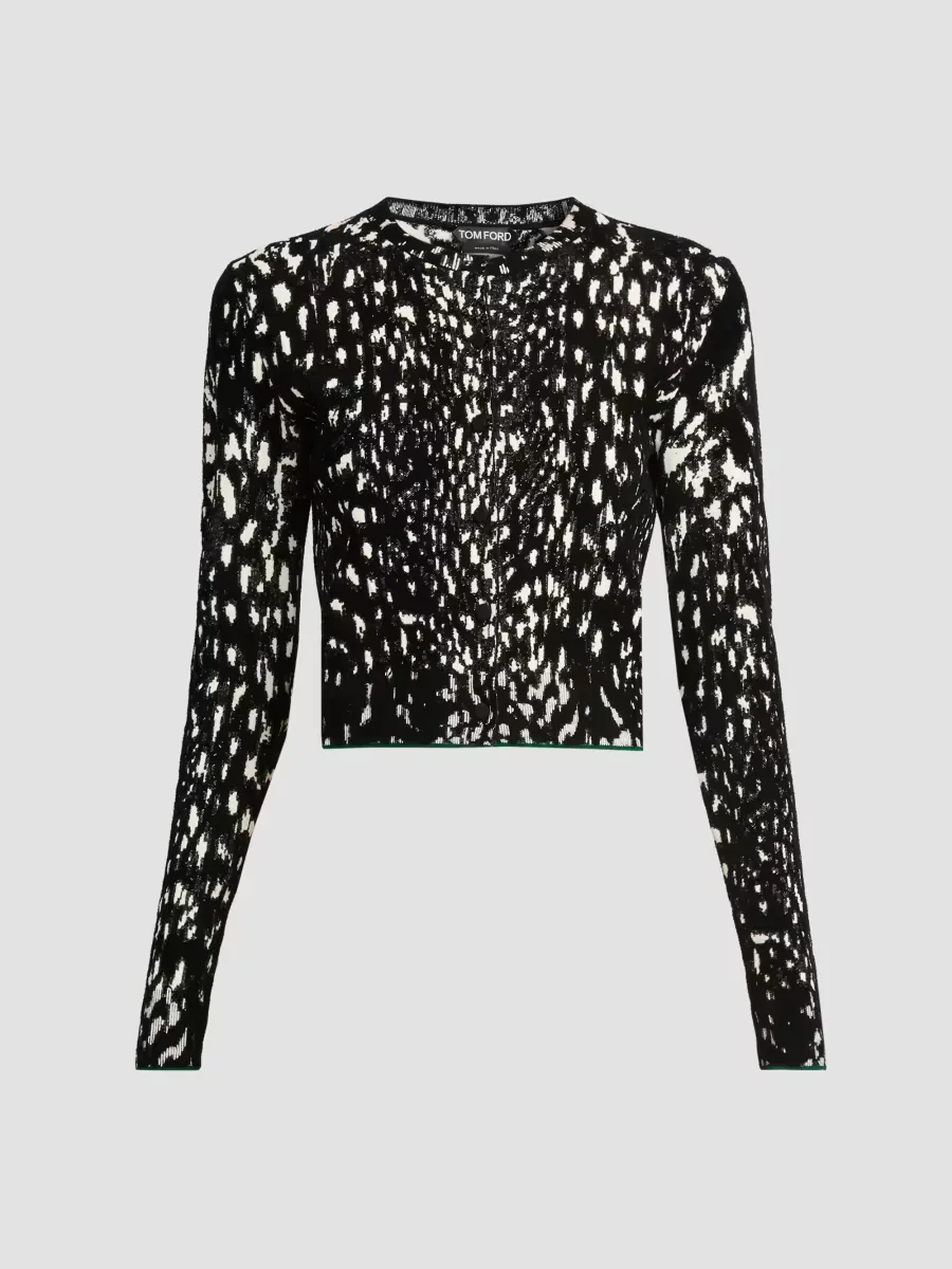 Lynx Jacquard Velvet Cardigan by Tom Ford