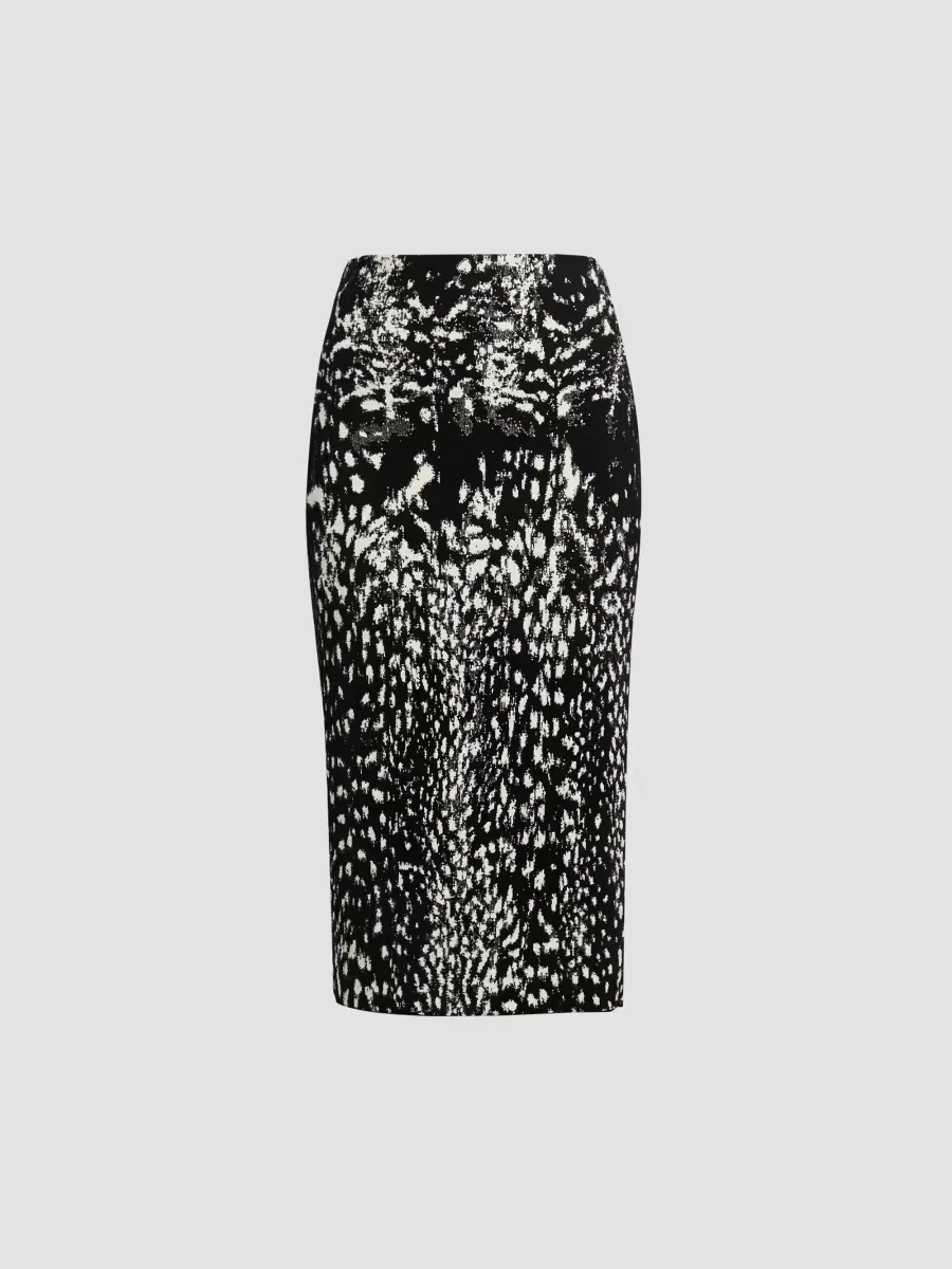 Lynx Animal-Jacquard Velvet Pencil Midi Skirt by Tom Ford
