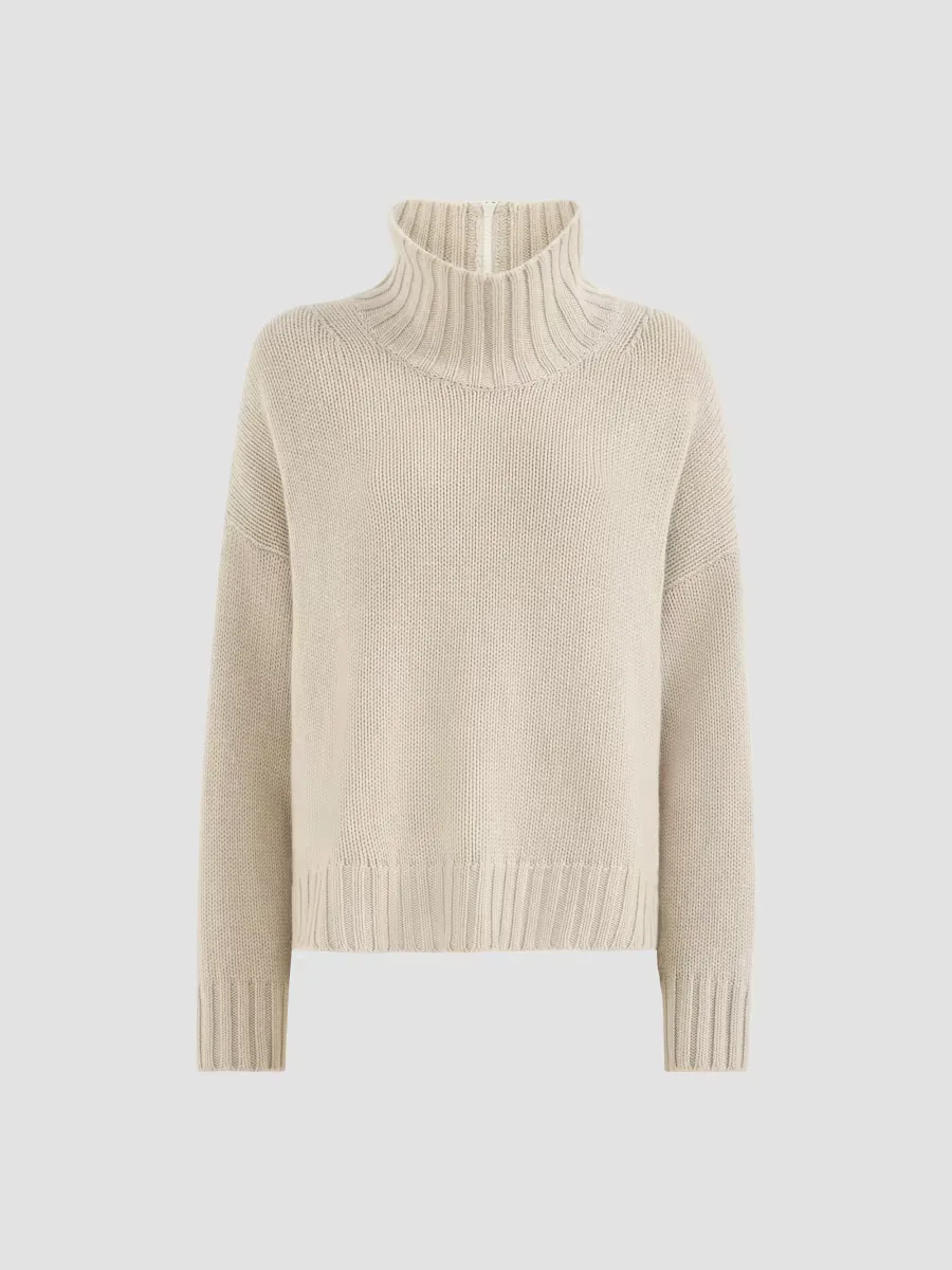 Cashmere Turtleneck Sweater with Shiny Zipper by Brunello Cucinelli