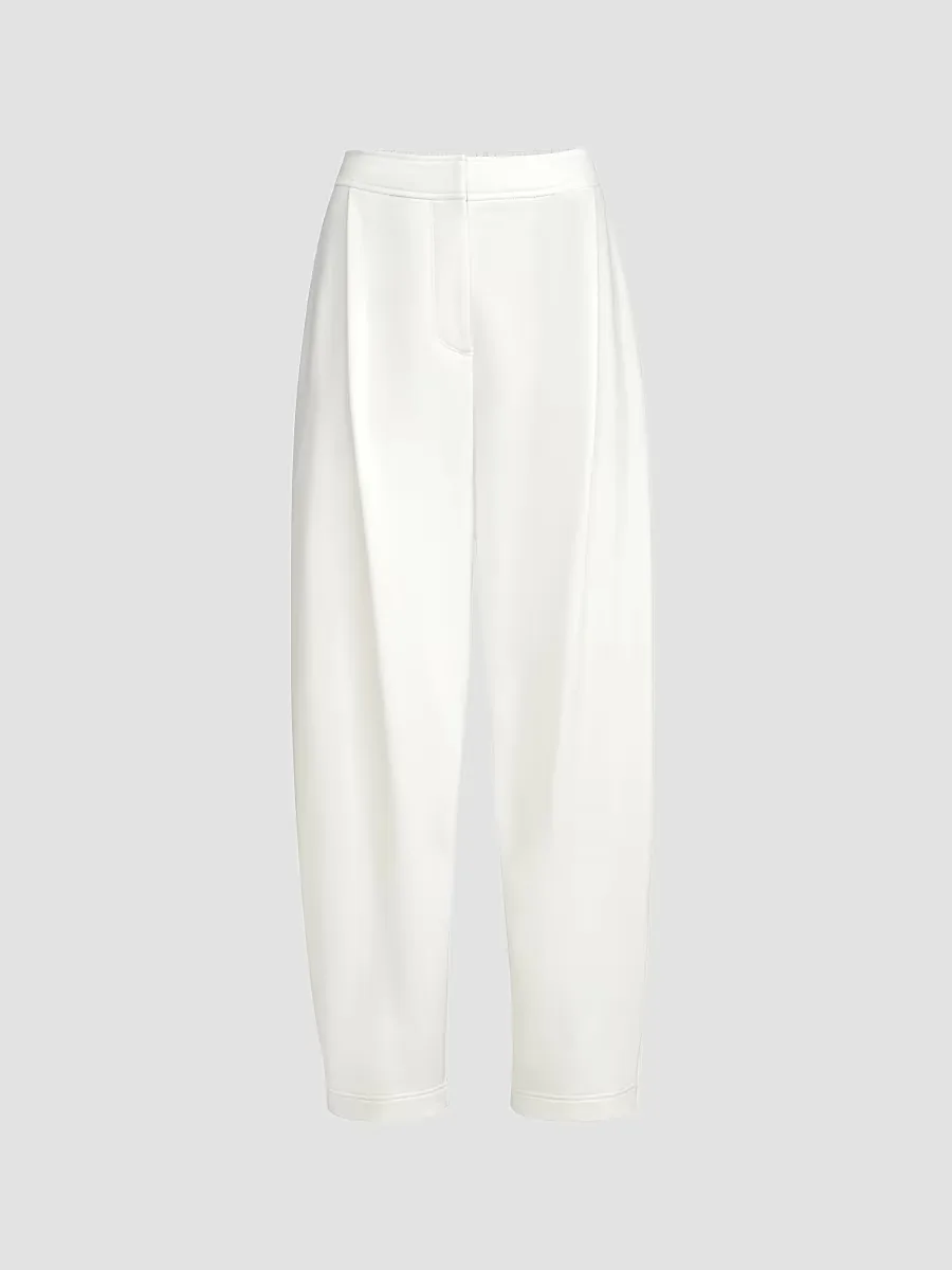 Cotton Smooth French Terry Pleated Track Trousers