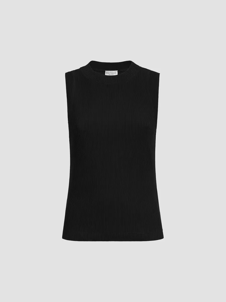 Cotton Ribbed Jersey Top by Brunello Cucinelli