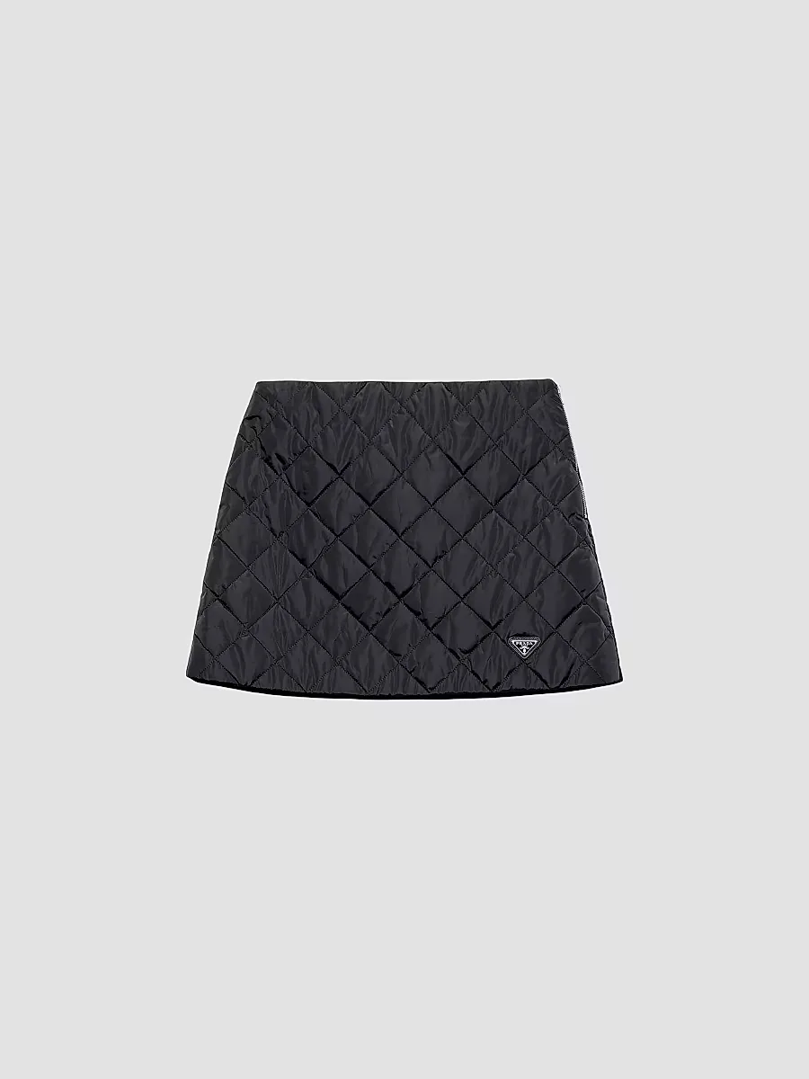 Lightweight Quilted Re-Nylon Miniskirt by Prada