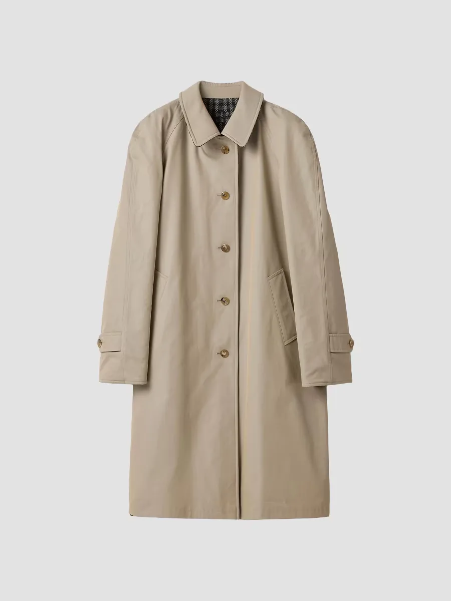 Reversible Twill and Check Trench Coat by Miu Miu