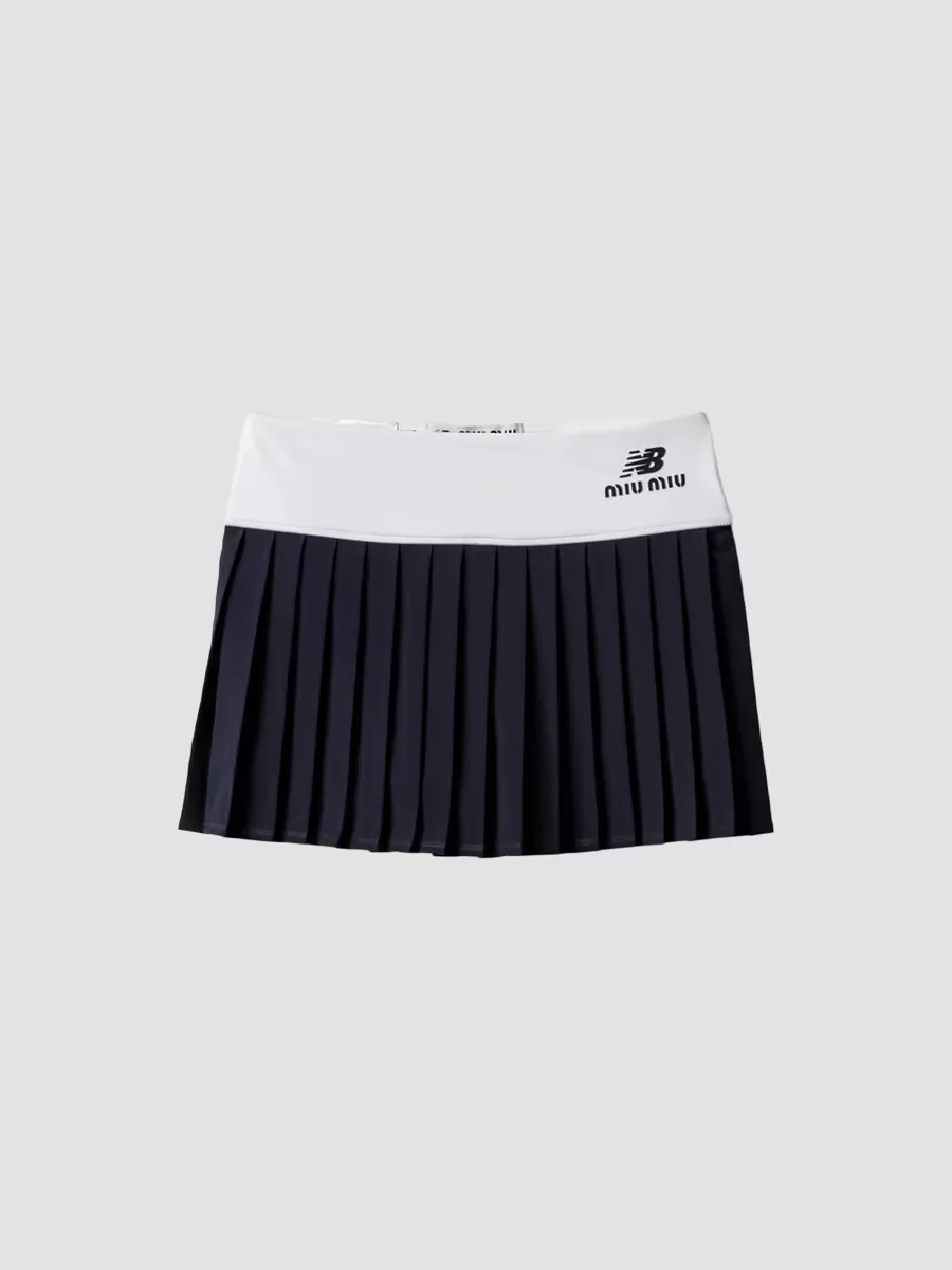 New Balance x Miu Miu with Coco Gauff Stretch Technical Jersey Pleated Miniskirt by Miu Miu