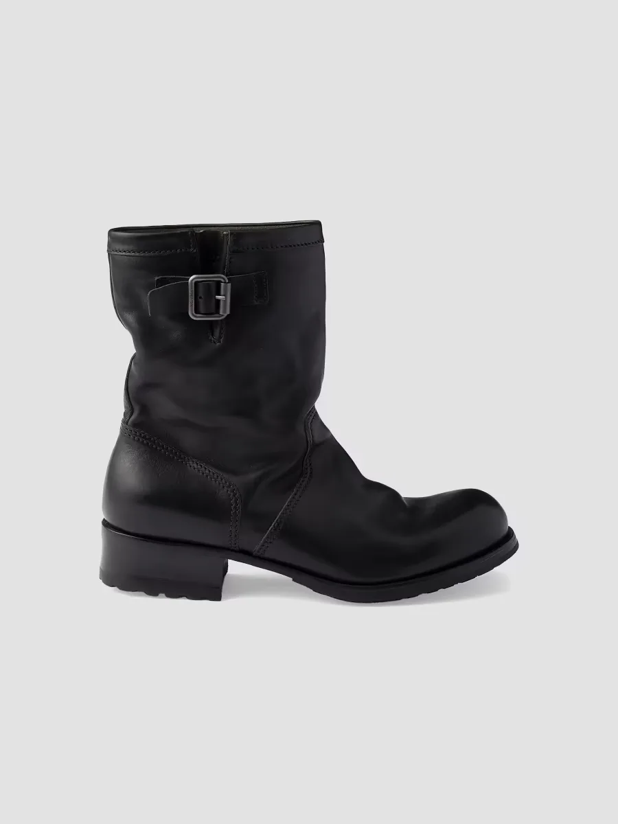 Leather Mid-Calf Boots