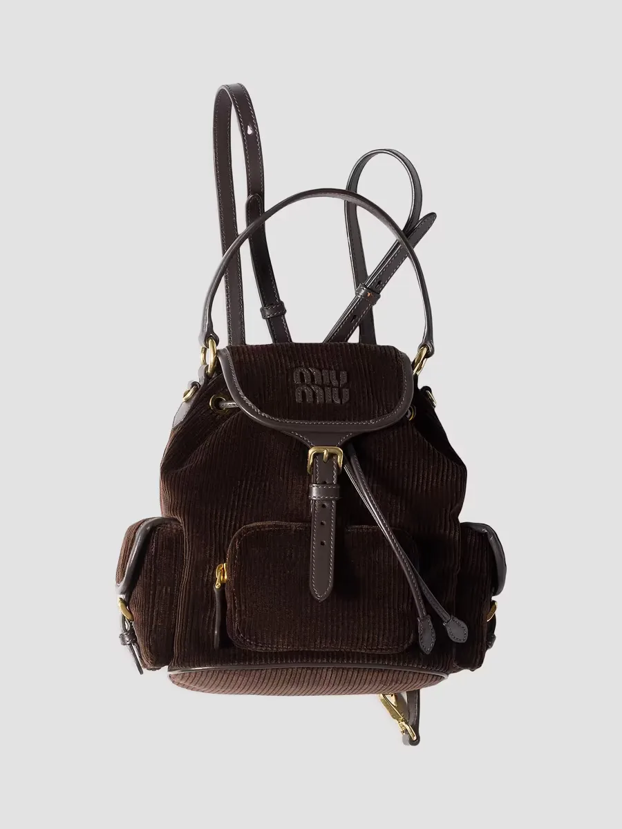 Corduroy Backpack by Miu Miu