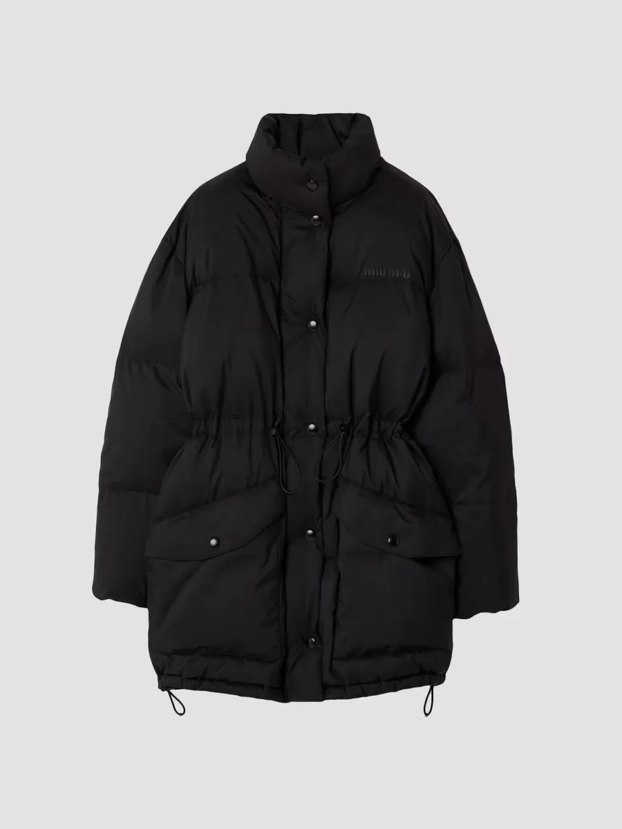 Technical Pong Down Long Coat by Miu Miu