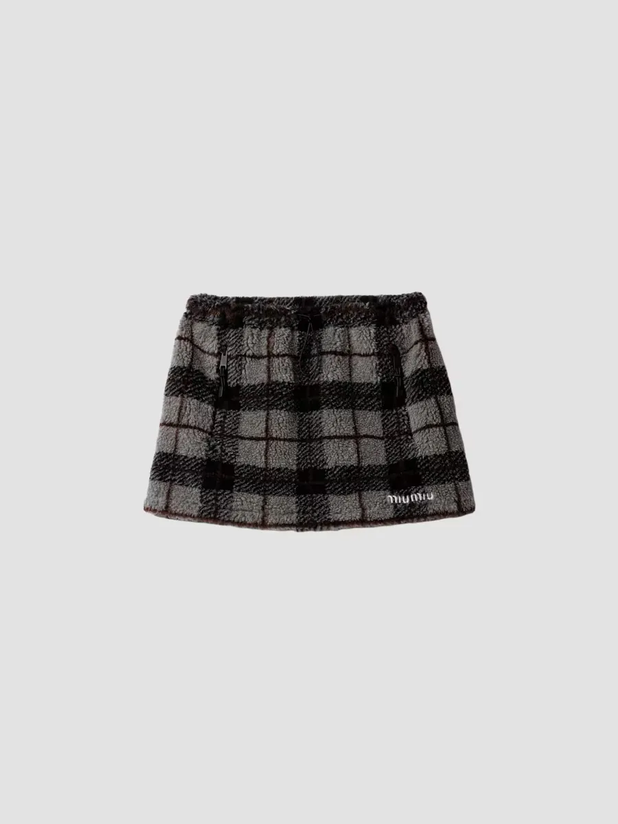 Checked Teddy Miniskirt