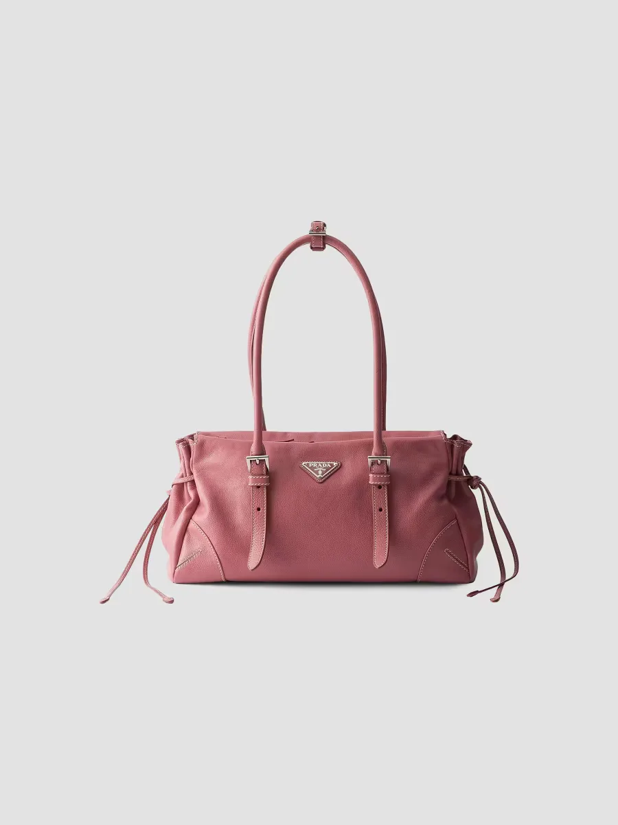 Medium Antiqued Leather Shoulder Bag by Prada