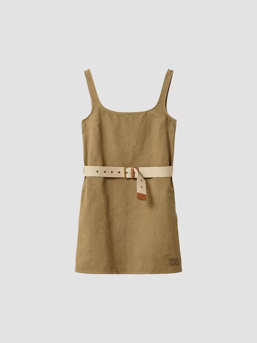 Old Gabardine Mini-Dress by Miu Miu