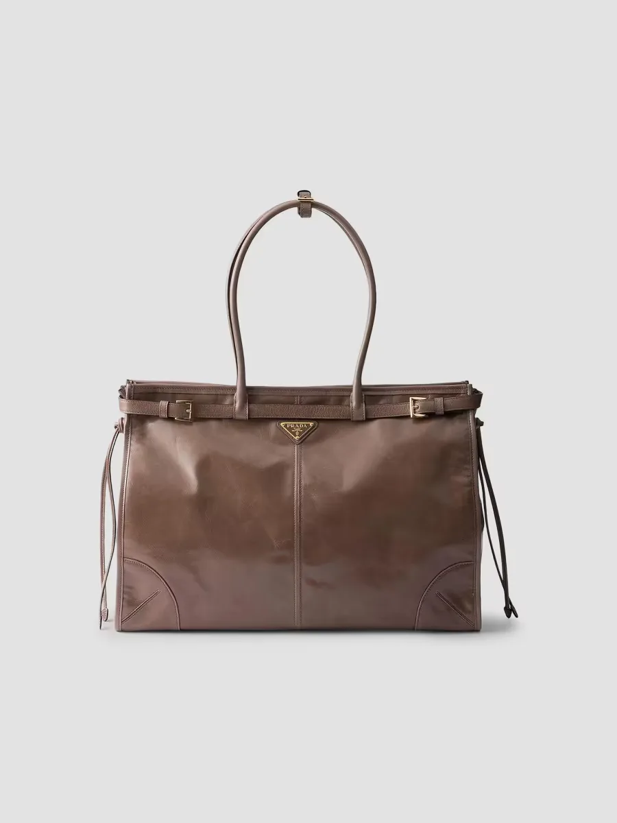 Bonnie Large Leather Tote Bag by Prada