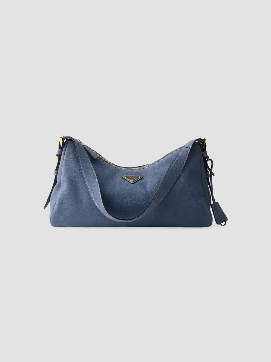 Aimee Large Nubuck Leather Shoulder Bag by Prada