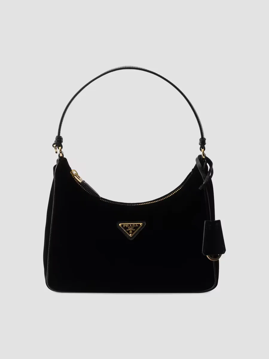 Re-Edition 2005 Velvet and Saffiano Top Handle Bag by Prada