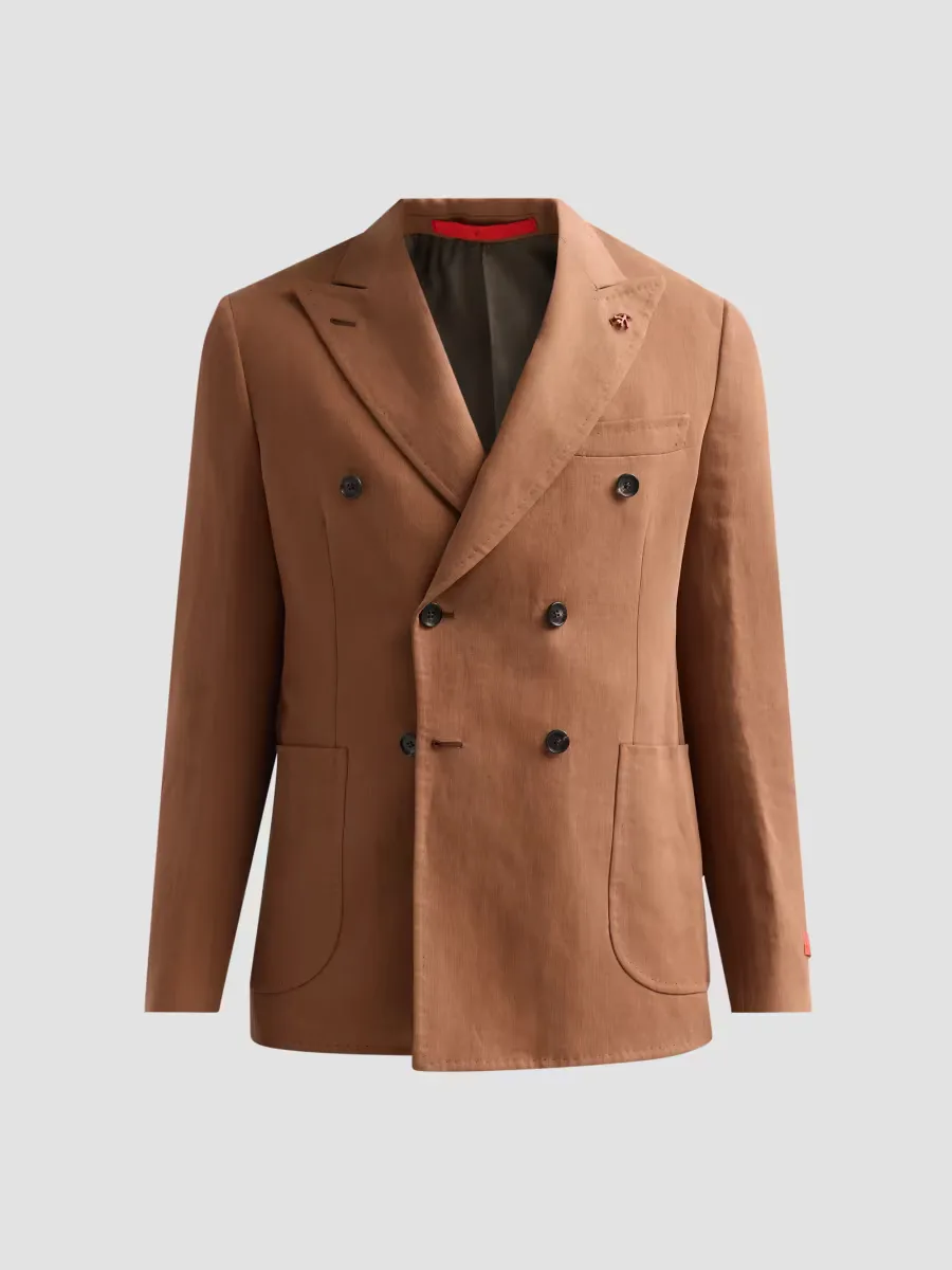 Linen Double-Breasted Blazer by Isaia