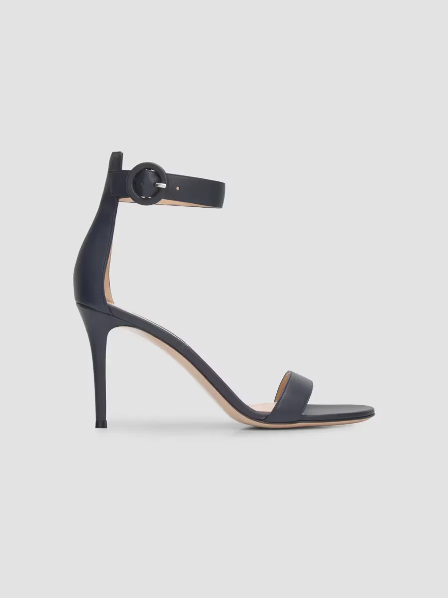 Portofino Leather Sandals - Denim by Gianvito Rossi