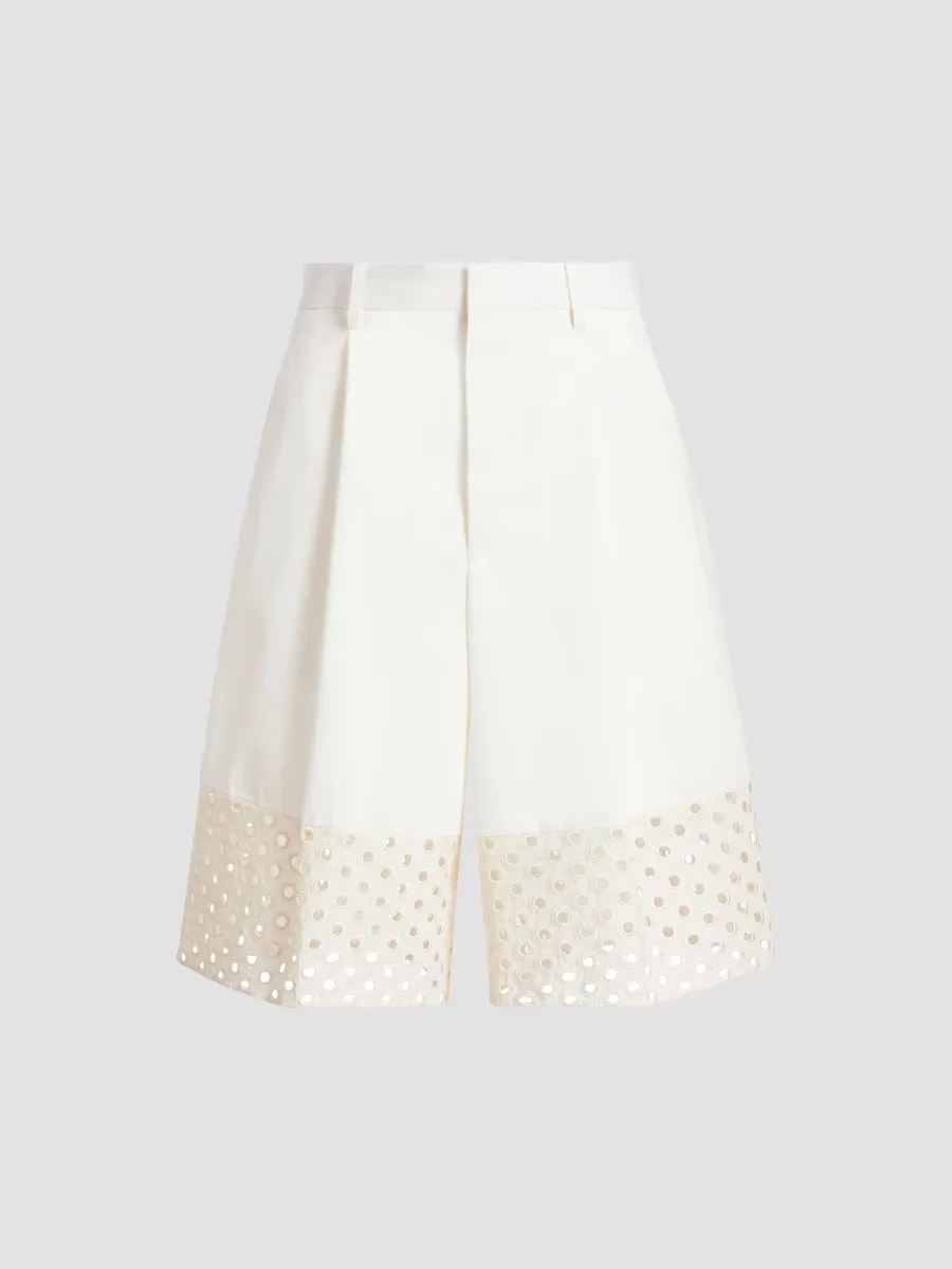 Sangallo Lace & Cotton Bermuda Shorts by Marni