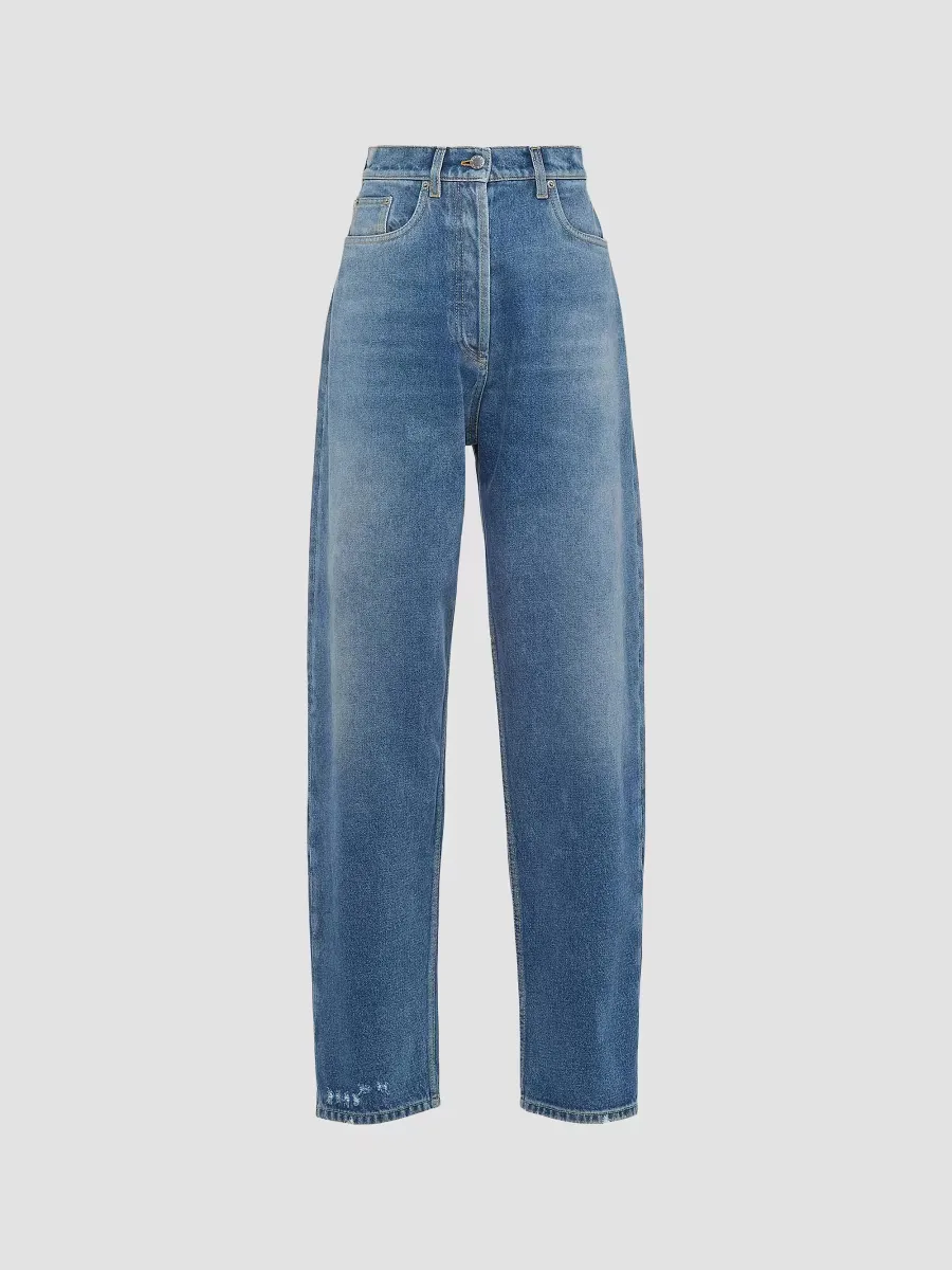 High-Waisted Denim Jeans