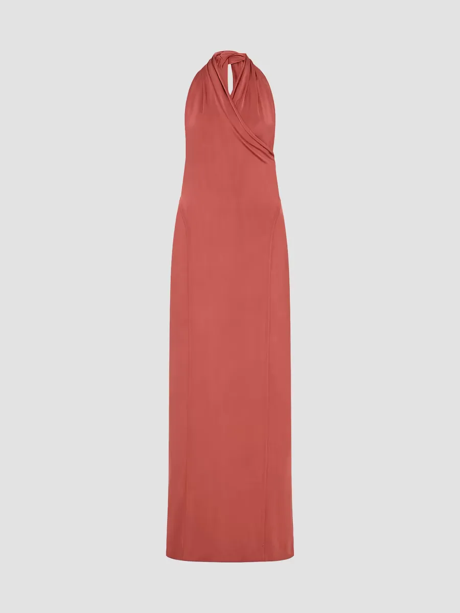 Gathered Halter Dress