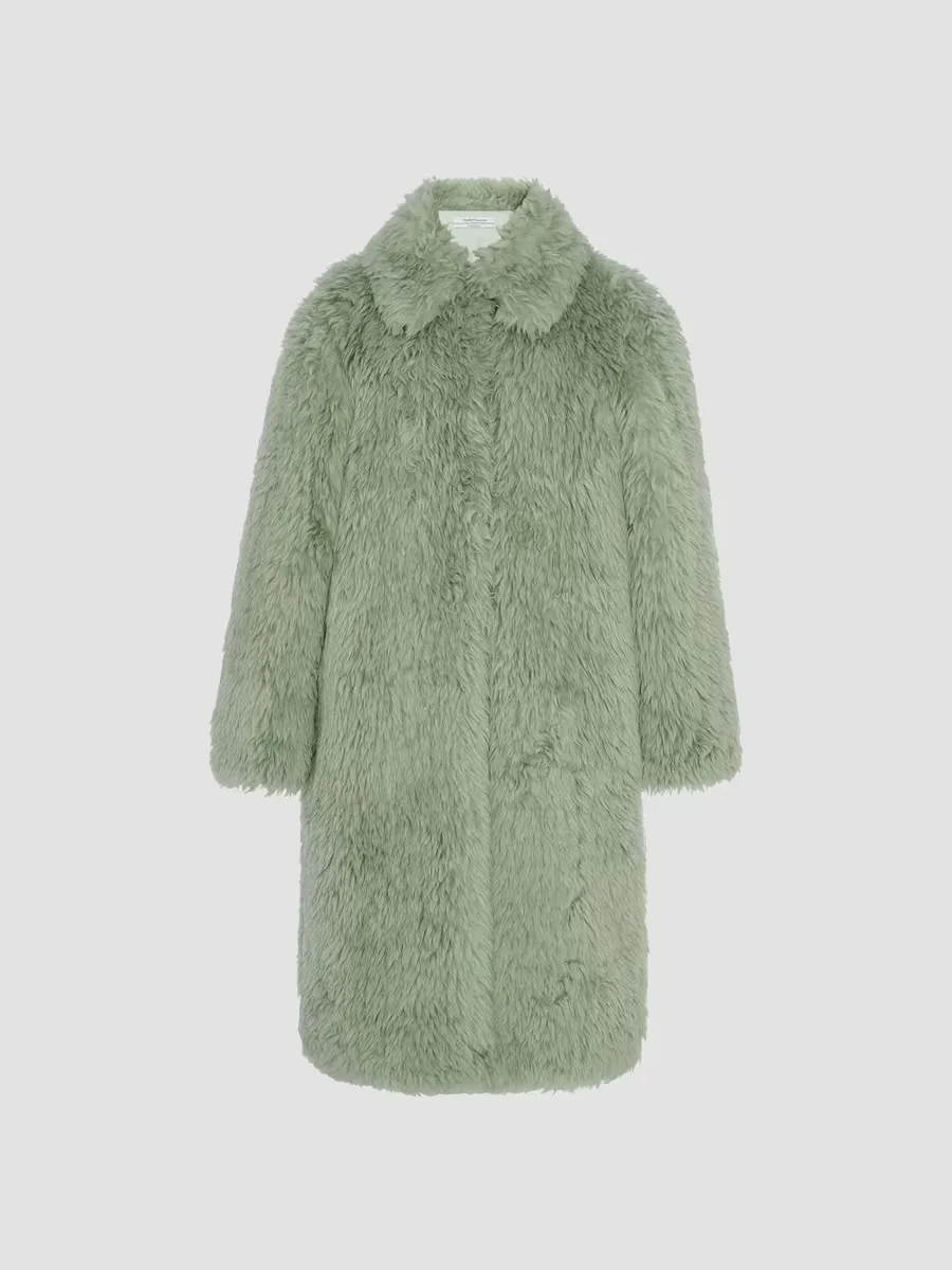 Fur Balmacaan Coat by Another Tomorrow