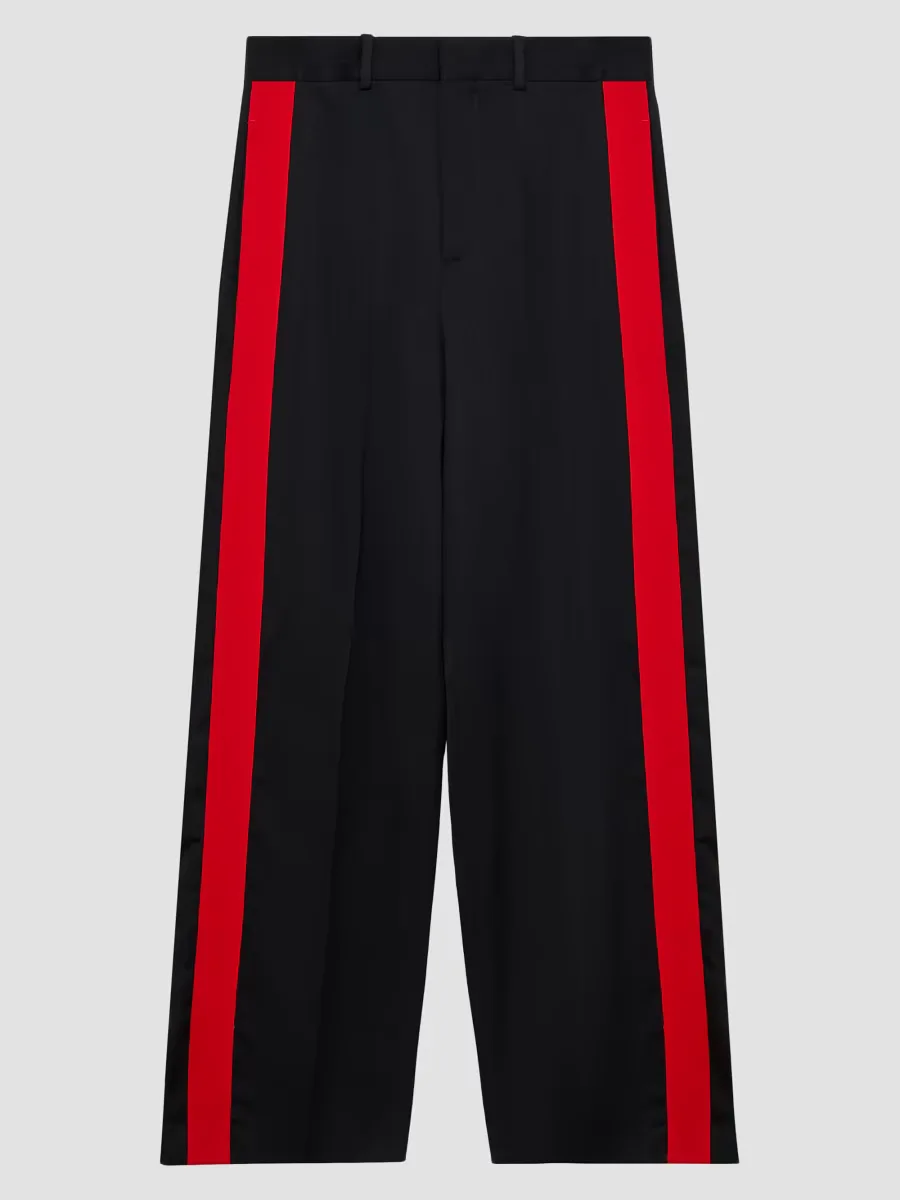 Wool-Cotton Tuxedo-Stripe Trousers by LOEWE