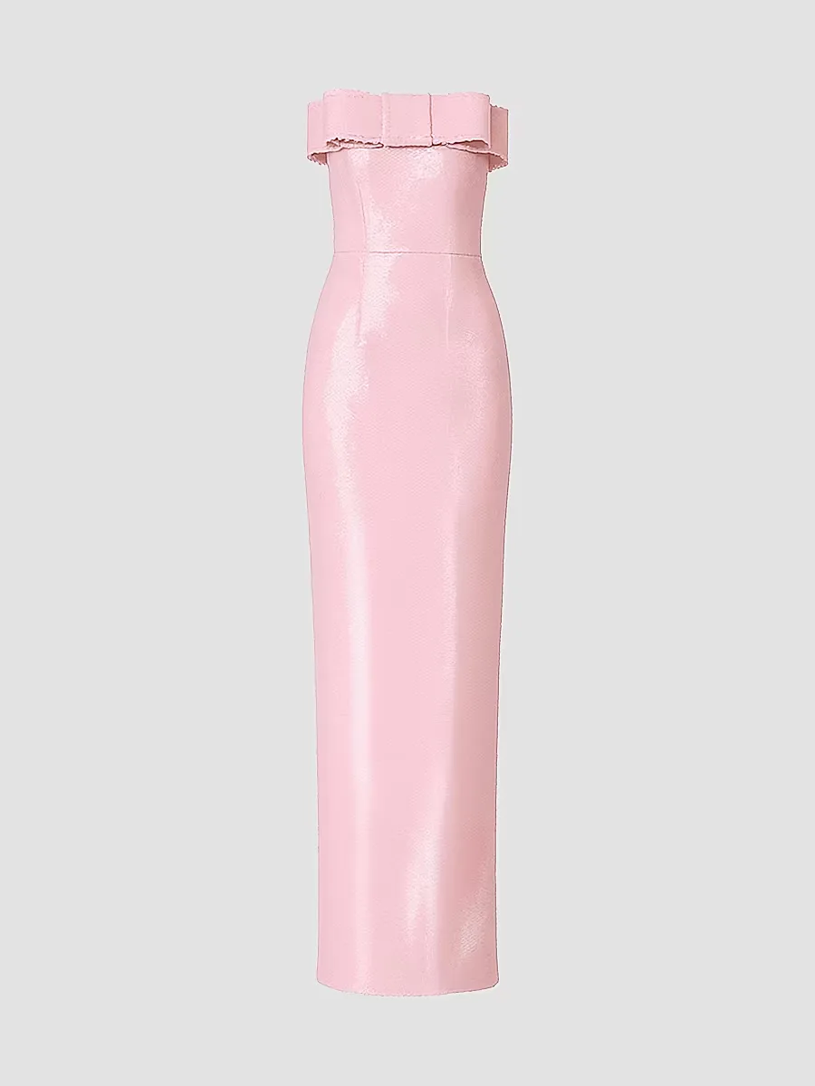 Sisu Glossia Bow-Detail Sequined Gown by The New Arrivals Ilkyaz Ozel